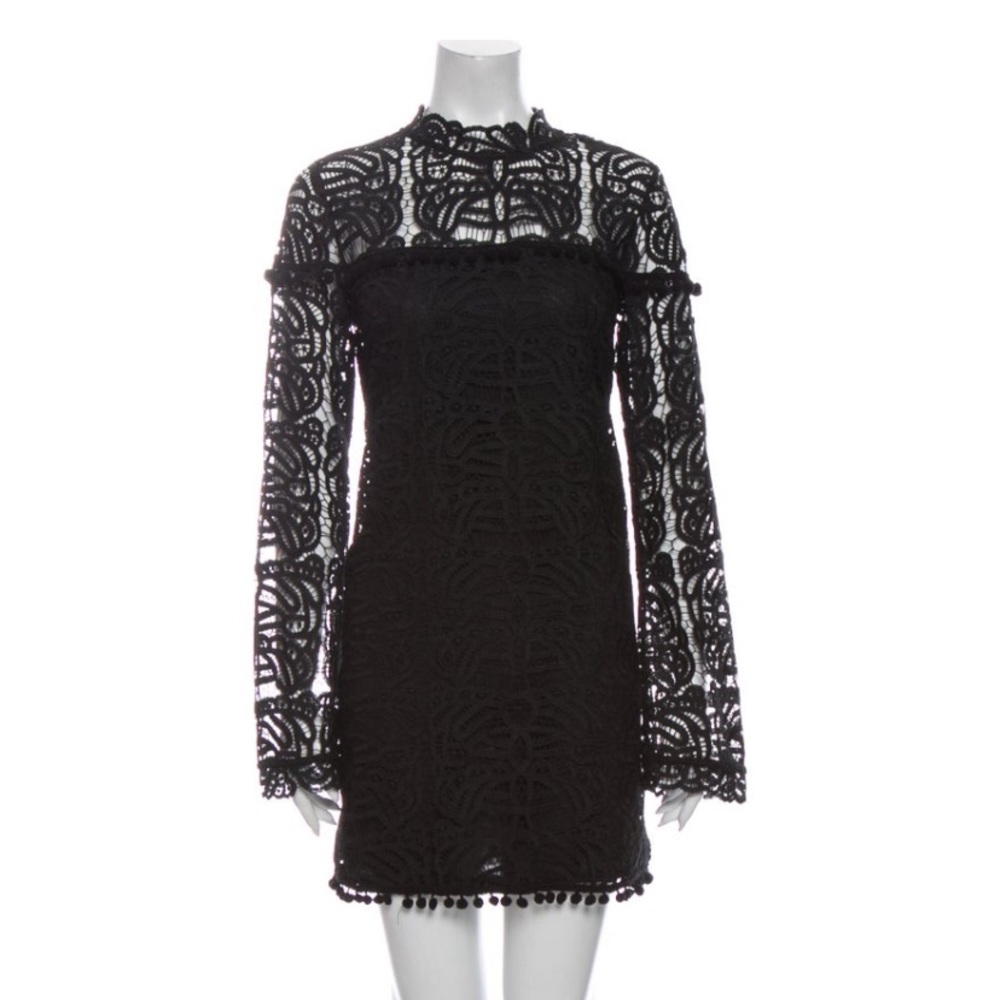 Tularosa black lace shift dress